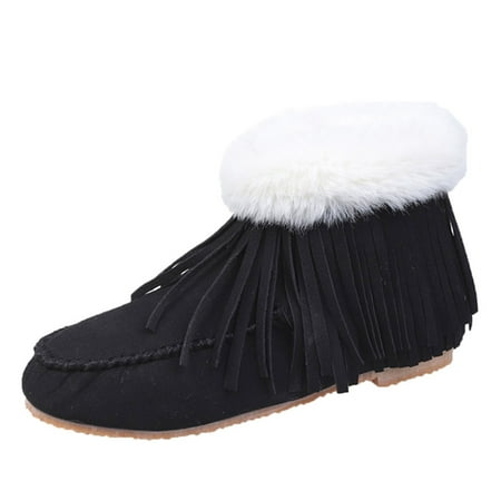 

Boots Women s Retro Tassel Zipper Solid Color Suede Flat