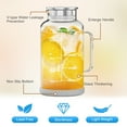 thumbnail image 4 of 68 oz Glass Water Carafe with Lid and Spout, 2L Water Pitcher with Silicone Base and Precise Scale Line, Easy to Clean Thickened Borosilicate Glass Jug for Cold and Hot Beverage, 4 of 7