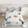 thumbnail image 2 of Homewish Cartoon Rocket Bedding Comforter Set,Outer Space Twin Comforter Sets,Universe Stars Planet Bedding Set For Boys Kids,Microfiber Bedroom Decor Reversible,2pcs, 2 of 8