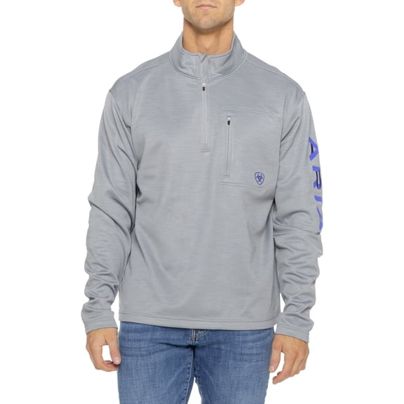 Ariat Men's Long-Sleeve Tek Team Mid States Sweatshirt - Zip Neck (Alloy Gray, Small, S)