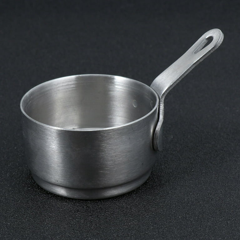 Stainless Steel Mini Soup Pot with Long Handle Condiment Sauce Pan Porridge Cooking  Pot Nonstick Small Saucepan for Restaurant Kitchen Home 125ml 