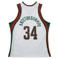 thumbnail image 3 of Men's Mitchell & Ness Giannis Antetokounmpo White Milwaukee Bucks 2013/14 Hardwood Classics Swingman Jersey, 3 of 6