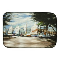 Caroline's Treasures Sailing Lessons Sailboats Dish Drying Mat