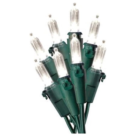 Holiday Wonderland 40840-88A Christmas LED 100-Light Set Mini Warm White/Green Wire - Quantity 12