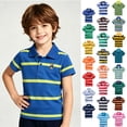thumbnail image 1 of WENXIAOO Polo à Rayures à Manches Courtes pour Garçons avec Col à Boutons pour Tennis Sports Chemises d'Uniforme pour Garçons Chemises pour Garçons Taille 5-6 Ans, 1 of 4