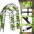 thumbnail image 4 of Huisuilinss Garden Arch Trellis,7.5FT Metal Garden Arbors,Wedding Arch Archway With Netting For Climbing Plants,Vegetables,Flowers,Adjustable Width,Outdoor Pergola For Garden Christmas Party Decor, 4 of 7