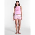 thumbnail image 2 of No Boundaries Sleepwear Ribbed Tank Top and Boxers Set from our Cloud Core Collection, 2 Piece, Women’s and Women’s Plus XXS-3X, 2 of 5