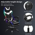 thumbnail image 6 of Xinwanna Gaming Chair with Bluetooth Speakers ＆ LED Lights, Ergonomic Massage Computer Chair Height Adjustable, Video Game Chair with 360° Swivel Seat and Headrest, 397LBS Load, 6 of 8