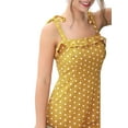 thumbnail image 4 of Unique Bargains Women's Spaghetti Strap Printed Sleeveless Ruffle Mini Dress M Yellow-Dots, 4 of 7