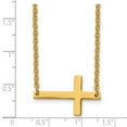 thumbnail image 5 of Stainless Steel Cable Necklace with Pendants Chain Chisel Polished Yellow IP-plated Sideways Cross on a 18 inch 25 mm, 5 of 5
