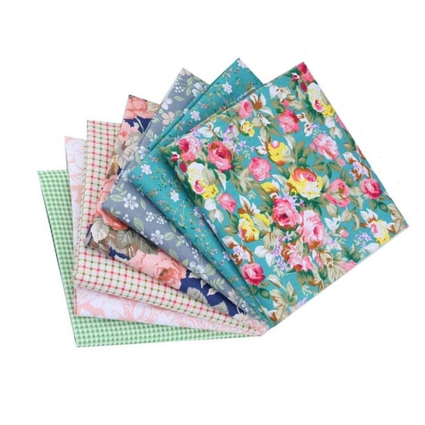 Tela de algodón para manualidades, 7 Uds., tela de algodón Floral, tela de algodón para coser, tela de algodón Floral, rendimiento inigualable Jadeshay A