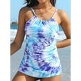 thumbnail image 4 of Sociala Halter Tankini Tops for Womens Ruched Swim Tops Built-in Bra Bath Suit Tops Only UPF50+, 4 of 6