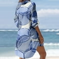 thumbnail image 6 of Ruimatai Swim Cover Ups for Women Bathing Suit Cover Up for Women Summer Casual Turn-down Collar Long Sleeve Printed Smock Buttons With Pocket Shirt Dresses, 6 of 7