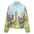 thumbnail image 5 of Jackets for Women Winter Coat Jackets Flannel Stand Collar Jacket(Cute Animals in Spring Garden,Size:S-4XL), 5 of 7