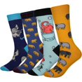 thumbnail image 1 of GHSDFBB Men's 2/4 Packs Fun Crazy Novelty Dress Crew Socks, 1 of 6