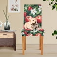 thumbnail image 4 of Yayeee 4 Pack Dining Chair Covers Stretch Parson Chairs Slipcovers Seat Protector, Red Apple Pattern, 4 of 6