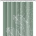 thumbnail image 4 of Green Shower Curtain, Tropical Palm Leaves Green Leaf Plants Pattern Botanical Bath Curtains Waterproof Fabric with Hooks for Home Decor, 72Wx72H, 4 of 6