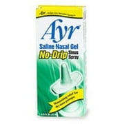 (3 pack) Ayr Saline Nasal Gel No-Drip Sinus Spray, Doctor Recommended, Relieves Cold, Flu, Allergy, & Dry Nasal Passages, Gluten-Free, Dye-Free, with Aloe, 0.75 fl oz