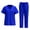 Blue, variant on Scrubs for Women Set Short Sleeved V-neck Top and Pants Nursing Uniform Summer 2 Piece Outfit Set