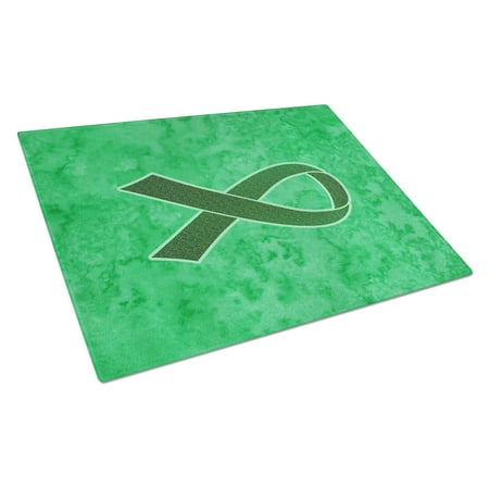 

Caroline s Treasures Emerald Green Ribbon for Liver Cancer Awareness Glass Cutting Board Large Size
