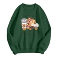 thumbnail image 3 of Womens Sweatshirt Trendy Round Neck Raglan Long Sleeved Retro Super Dandelion Cat Print Fall Outwear, 3 of 3
