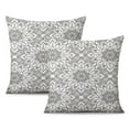 thumbnail image 1 of Grey & Beige Patchwork Cushion Covers 20x20 - Two-Pack Elegant Linen Design for Modern Decor, 1 of 7