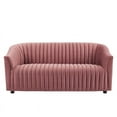 thumbnail image 3 of Modway Announce Modern Performance Velvet Channel Tufted Loveseat in Dusty Rose, 3 of 9