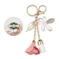 thumbnail image 5 of Milisten 1Set Key Chain For Handbag Pink Flower Tassel Key Ring Elegant Zinc Alloy Cloth, 5 of 8