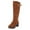 Brown Knee High Boots, variant on hopeusnice Women's Knee High Boots Suede Buckle Chunky Heel Winter Warm Booties Fashion Comfortable Over The Knee Boots Brown 40