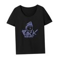 thumbnail image 4 of Camiseta de verano para mujer, ajuste Regular, camisetas ligeras de verano para viaje y trabajo Negro, 4 of 7