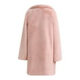 thumbnail image 6 of IROINNID Women's Winter Warm Mid-Long Coat Solid Color Front Open Overcoat Long Sleeve Outwear, Pink, 6 of 9