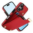 thumbnail image 4 of Mantto for iPhone 16 Back Wallet Case with Card Holder, Magnetic Clasp 3 Card Slots RFID Blocking Premium PU Leather Shockproof Anti-Scratch Wallet Phone Case for iPhone 16, Red, 4 of 7