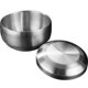 thumbnail image 3 of GOOHOCHY Tazón de sopa reutilizable tazón de acero inoxidable tazón de arroz para el tazón de metal de la cocina con tapa, 3 of 8