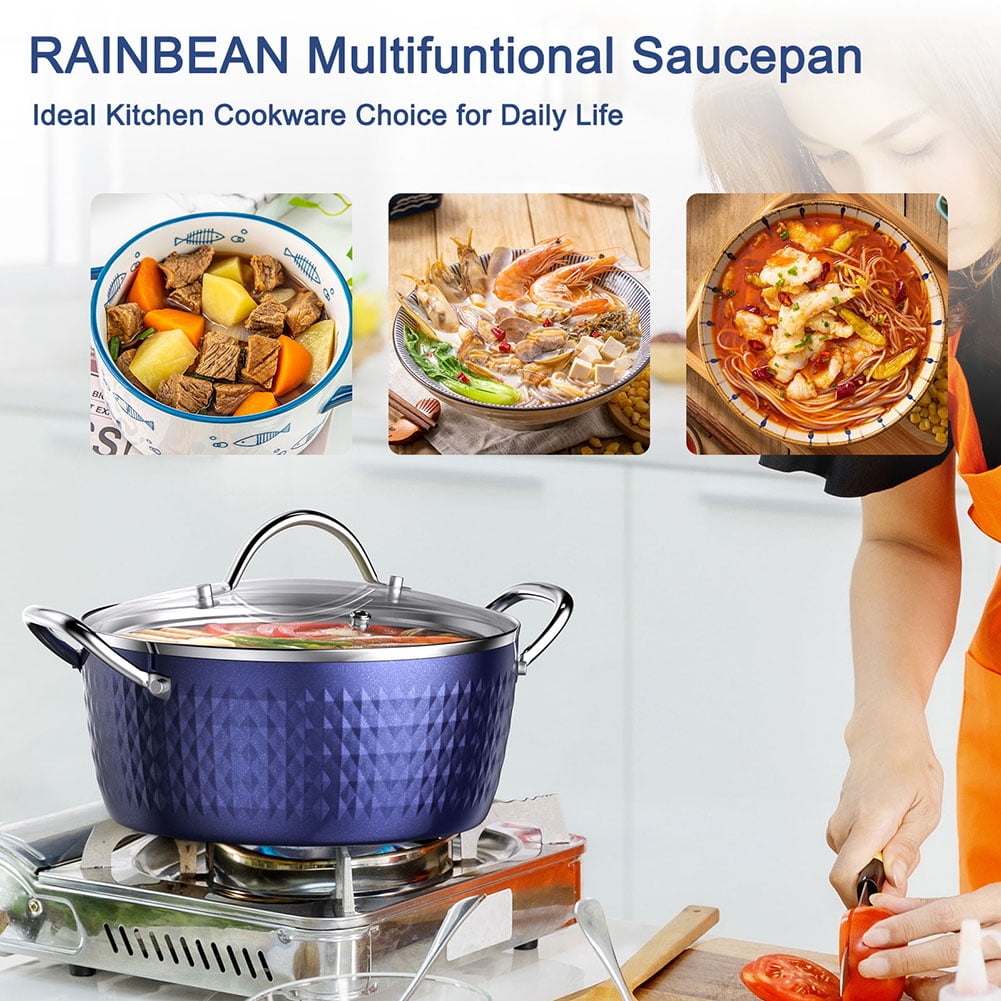 Private Jungle Induction Saucepan with Lid, 24cm/ 2.2L Stock Pots Non Stick Saucepan, Aluminum Ceramic Coating Cooking Pot - PFOA Free, Suitable for All Hobs Type(Blue) Private Jungle Induction Saucepan with Lid, 24cm/ 2.2L Stock Pots Non Stick Saucepan, Aluminum Ceramic Coating Cooking Pot - PFOA Free, Suitable for All Hobs Type(Blue)