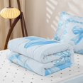 thumbnail image 5 of Homewish Dreamy Princess Bowknot Zipper Full Size Comforter Sets with Fitted Sheet and 2 Pillowcases,Blue Vintage Damask Flower Zipper Bedding Set For Girls Kids,Reversible,4-Piece, 5 of 7