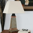 thumbnail image 4 of Sunnydaze Contemporary Natural Slate with Copper Trim and Fabric Cream Shade Accent Indoor/Outdoor Weather-Resistant Table Lamp, 4 of 9
