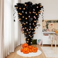 thumbnail image 6 of Gymax 7FT Pre-lit Upside Down Black Halloween Tree Artificial Christmas Tree, 6 of 10