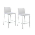 thumbnail image 2 of Plata Decor Import Aelta Stool in White PU, Counter Stool Kitchen PU Stool, Island Stool, Modern Counter Stool, Stainless Steel Stool, with Backrest and Footrest Set of 2, 2 of 4