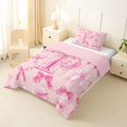 thumbnail image 2 of Manfei Girly Bow Twin Comforter Sets For Girls,Pink Cute Letter F Monogram Bedding Set,Pink Reversible,2 Pieces, 2 of 7