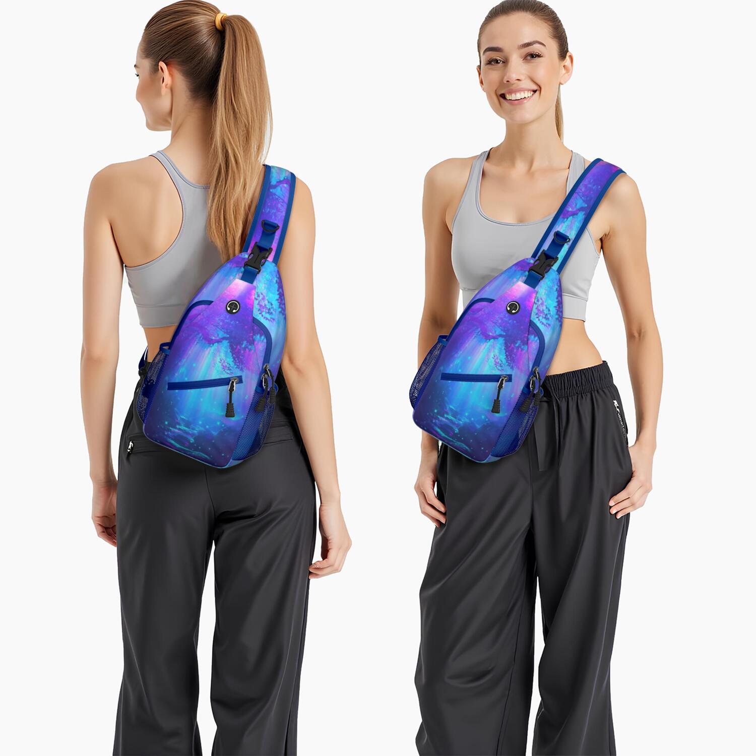 Star Themed Crossbody Bag - Lightweight Chest Backpack for Men & Women - Spacious & Organized for Travel
