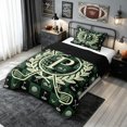 thumbnail image 3 of meiyoeat Golf Letter P Twin Comforter Sets for Men Women, Sports Monogram Bedding Set, Black Reversible, 2-Piece, 1 Comforter and 1 Pillowcase, 3 of 6