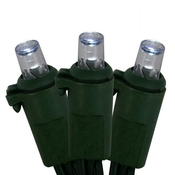 9.5 ft. LED Pure White Wide Angle Christmas Lights, Green Wire - 20 Count