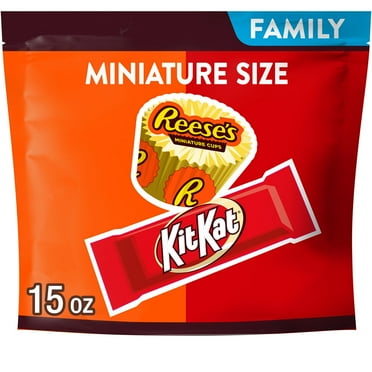 Kit Kat and Reese's Miniatures Assorted Milk Chocolate Candy, Family Pack 15 oz
