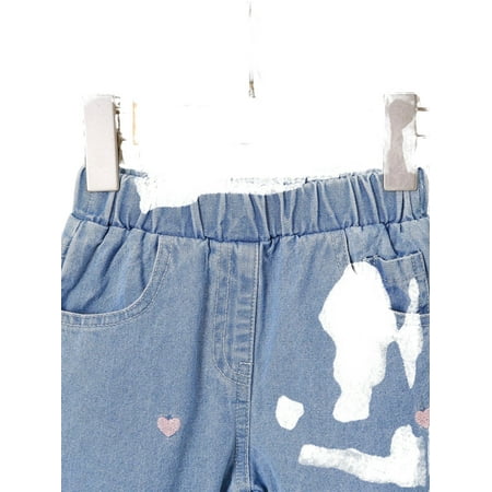 

Heart print Bottoms Light Wash Baby Denim (Baby s)