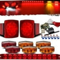 thumbnail image 2 of Submersible Under 80" LED Trailer Light Kit,Square Stop Turn Tail RV Truck Lights w/Wire &Bracket,Red/Amber Side Fender Marker Lamps,3rd Brake ID Light Bar for Camper Truck RV Boat Snowmobile, 2 of 5