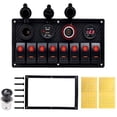 thumbnail image 3 of DC 12-24V Boat Marine Rocker Switch Panel LED Dual USB Socket Charger 1A&2.1A Voltmeter for Car RV Truck Camper GPS Mobiles, 3 of 6