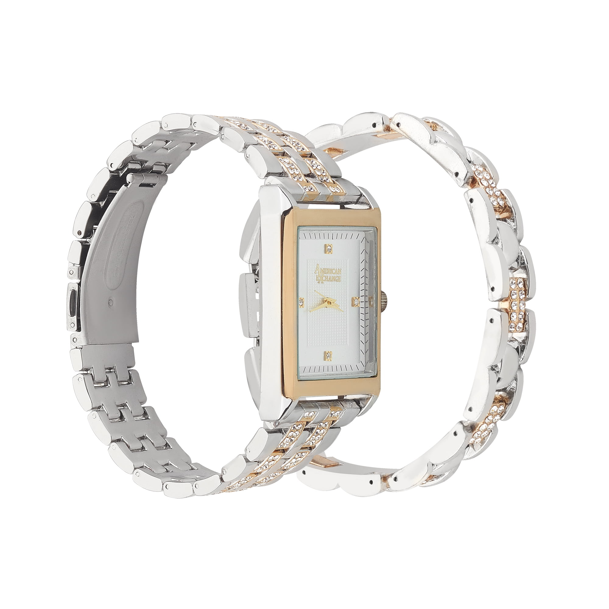 American Exchange Men's Silver Watch & Bracelet Set