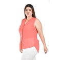 thumbnail image 2 of Blusa con detalle tipo cut out Roman Fashion /Tallas Extras, 205 (Coral) coral 42, 2 of 6