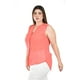 thumbnail image 2 of Blusa con detalle tipo cut out Roman Fashion /Tallas Extras, 205 (Coral) coral 42, 2 of 6