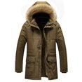 thumbnail image 3 of ZMNEW Winter Men's Casual Fleece Parka Coat Windproof Warm Hooded Coats Men's Thicken Plus Velvet Parkas Multi Pocket Jacket, 3 of 7